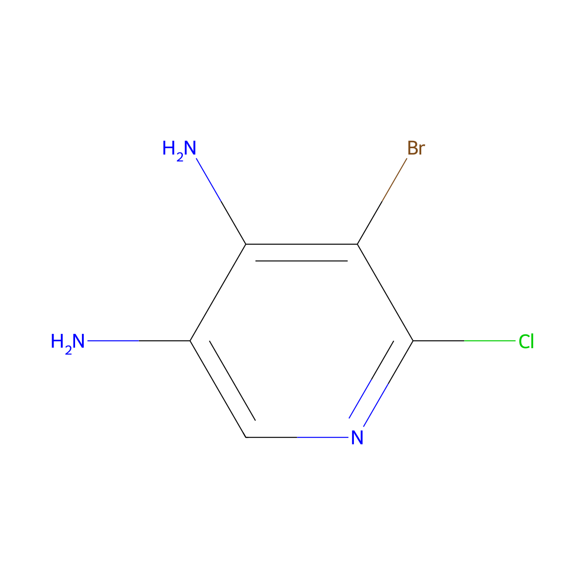 5-Bromo-6-chloropyridine-3,4-diamine molecular structure, CAS 1446450-00-5