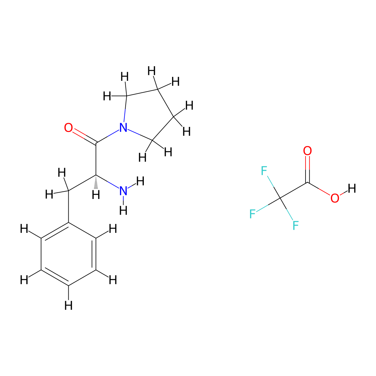 1-[(2S)-Amino-1-oxo-3-phenylpropyl]pyrrolidine mono(trifluoroacetate) molecular structure, CAS 144646-34-4