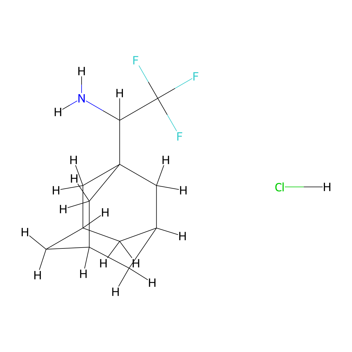 1-(Adamantan-1-yl)-2,2,2-trifluoroethan-1-amine hydrochloride molecular structure, CAS 144647-63-2