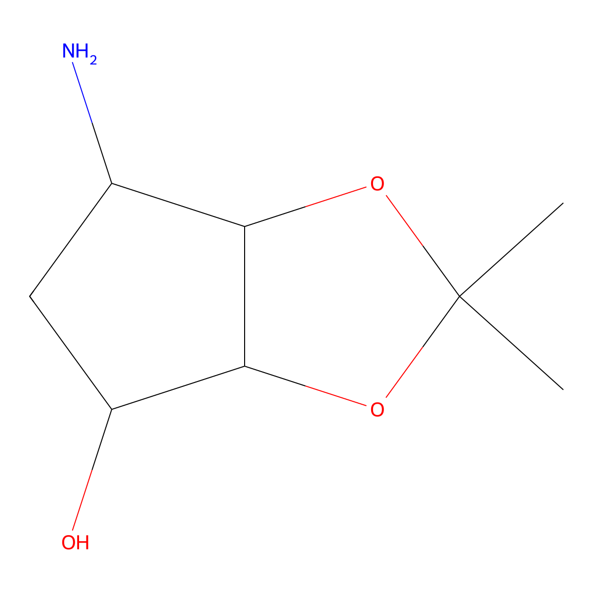 6-Amino-2,2-dimethyltetrahydro-3AH-cyclopenta[D][1,3]dioxol-4-OL molecular structure, CAS 1446475-48-4