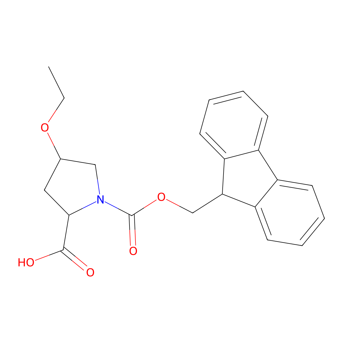 (2S,4R)-4-ethoxy-1-{[(9H-fluoren-9-yl)methoxy]carbonyl}pyrrolidine-2-carboxylic acid molecular structure, CAS 1446478-31-4