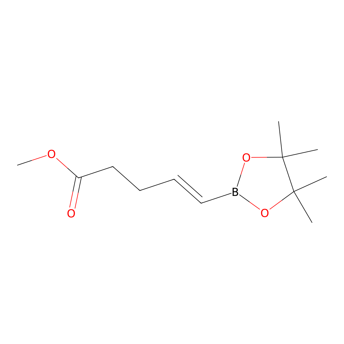 methyl (4E)-5-(4,4,5,5-tetramethyl-1,3,2-dioxaborolan-2-yl)pent-4-enoate molecular structure, CAS 1446478-35-8
