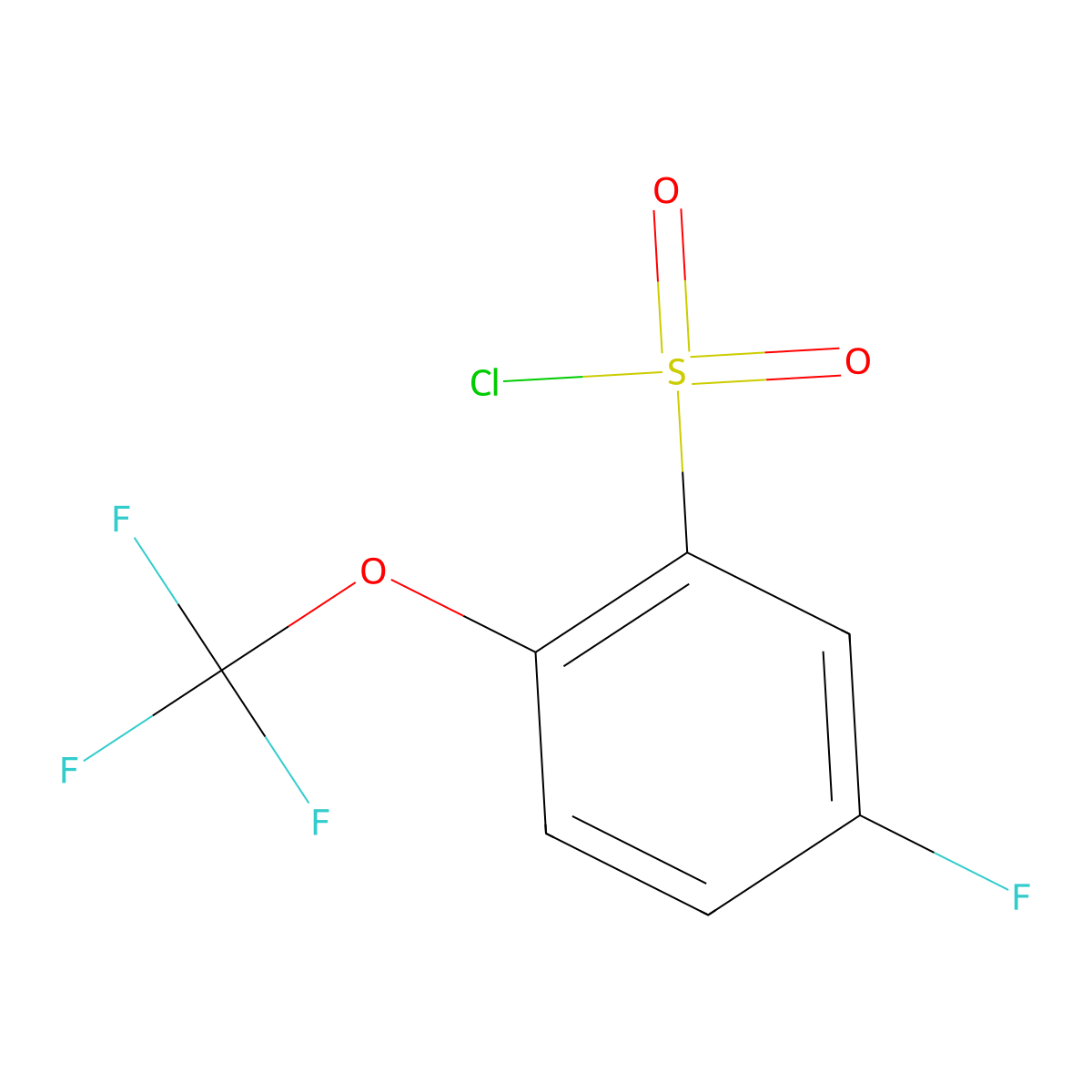 5-Fluoro-2-(trifluoromethoxy)benzene-1-sulfonyl chloride molecular structure, CAS 1446478-68-7