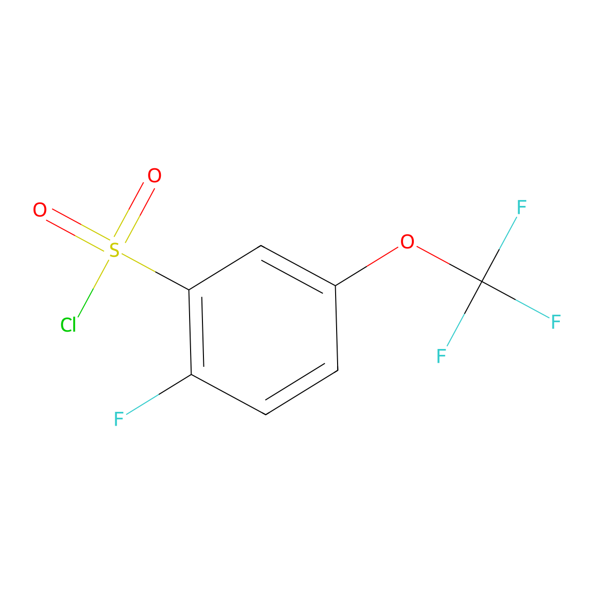 2-Fluoro-5-(trifluoromethoxy)benzenesulfonyl chloride molecular structure, CAS 1446478-70-1
