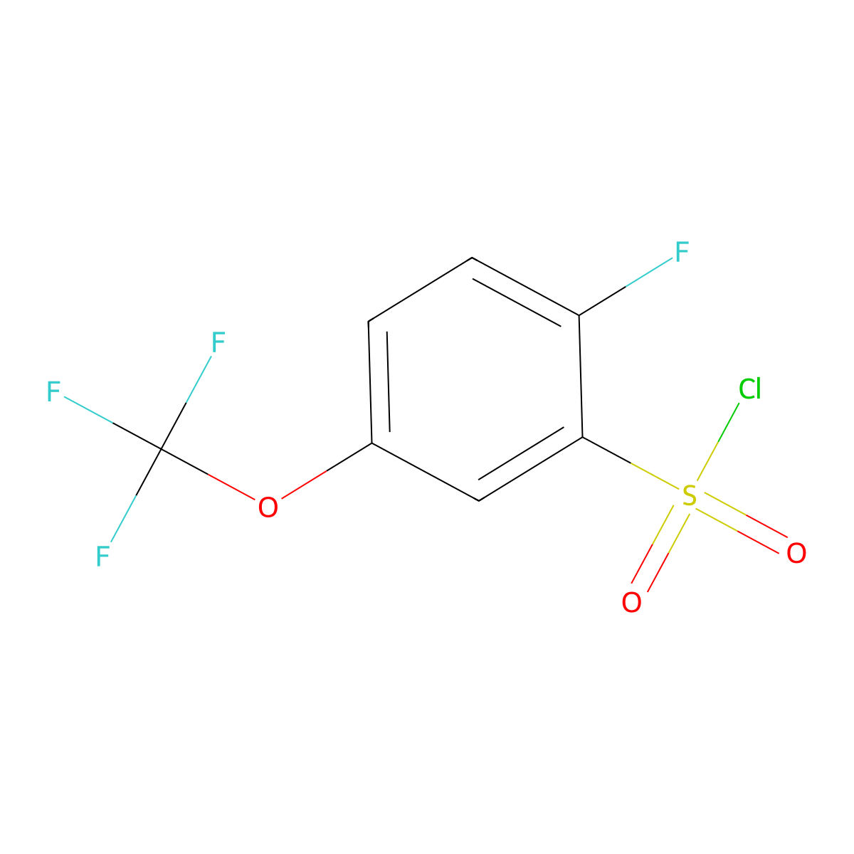 2-Fluoro-5-(trifluoromethoxy)benzenesulfonyl chloride molecular structure, CAS 1446478-70-1