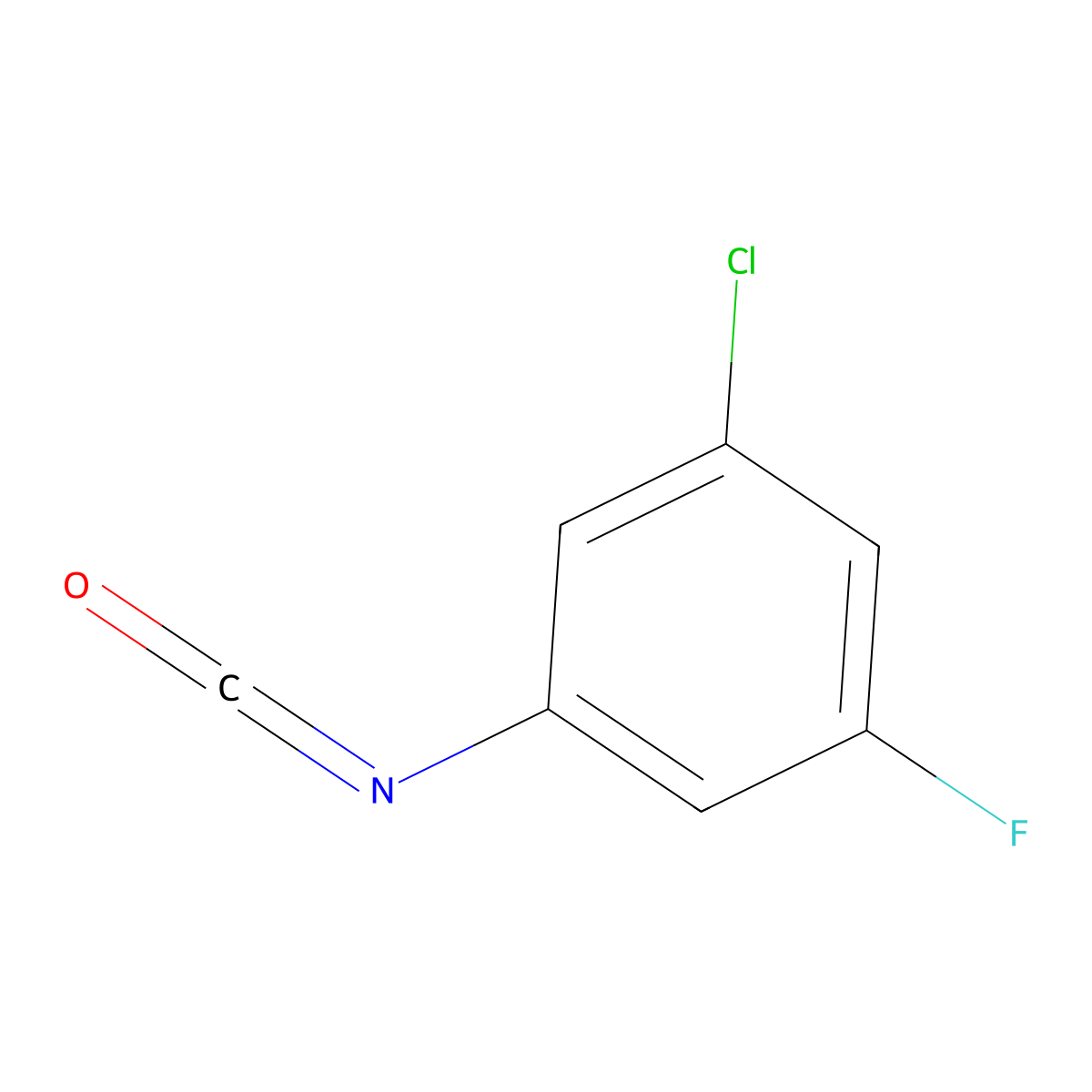 1-Chloro-3-fluoro-5-isocyanatobenzene molecular structure, CAS 1446478-98-3