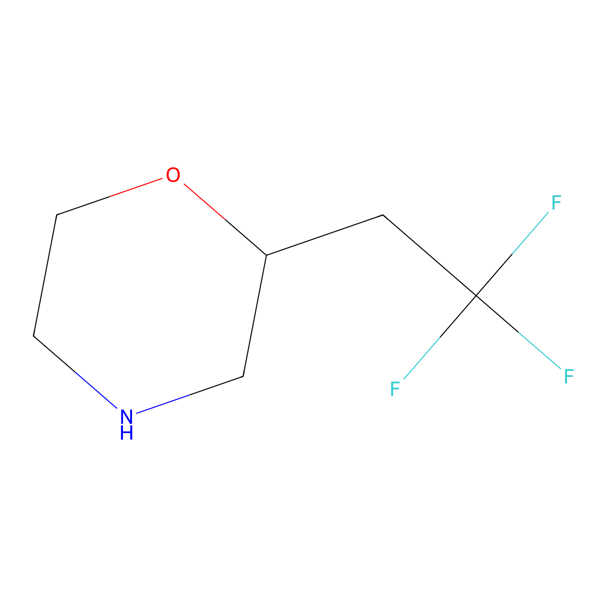 Morpholine, 2-(2,2,2-trifluoroethyl)- molecular structure, CAS 1446485-13-7