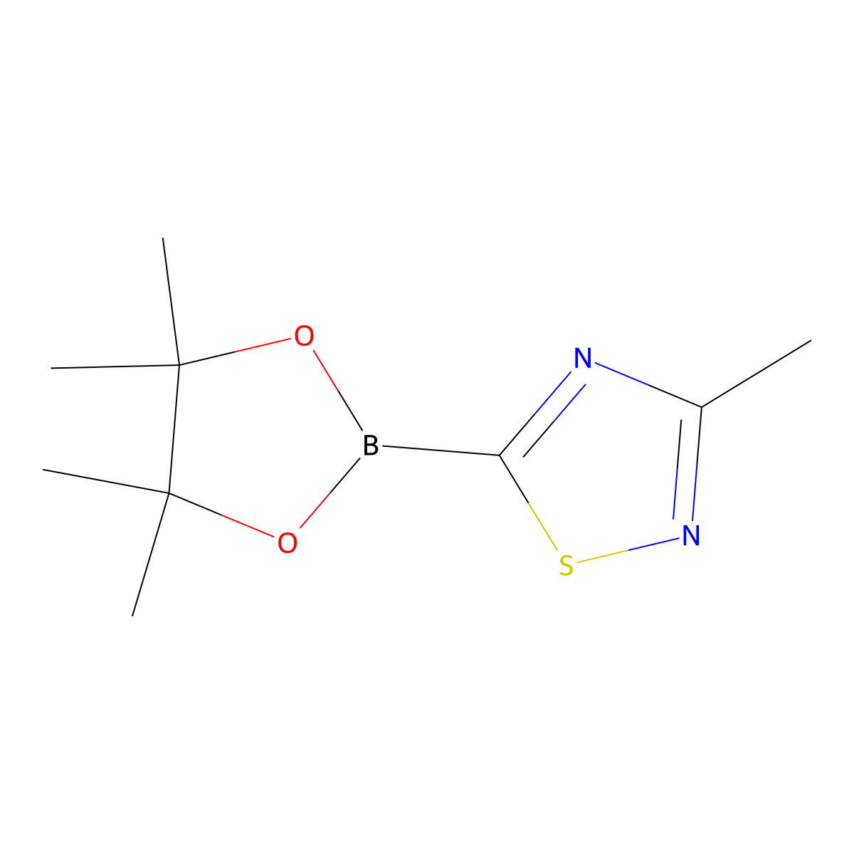 3-Methyl-5-(4,4,5,5-tetramethyl-1,3,2-dioxaborolan-2-yl)-1,2,4-thiadiazole molecular structure, CAS 1446486-04-9