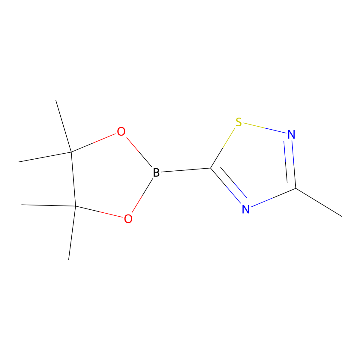 3-Methyl-5-(4,4,5,5-tetramethyl-1,3,2-dioxaborolan-2-yl)-1,2,4-thiadiazole molecular structure, CAS 1446486-04-9