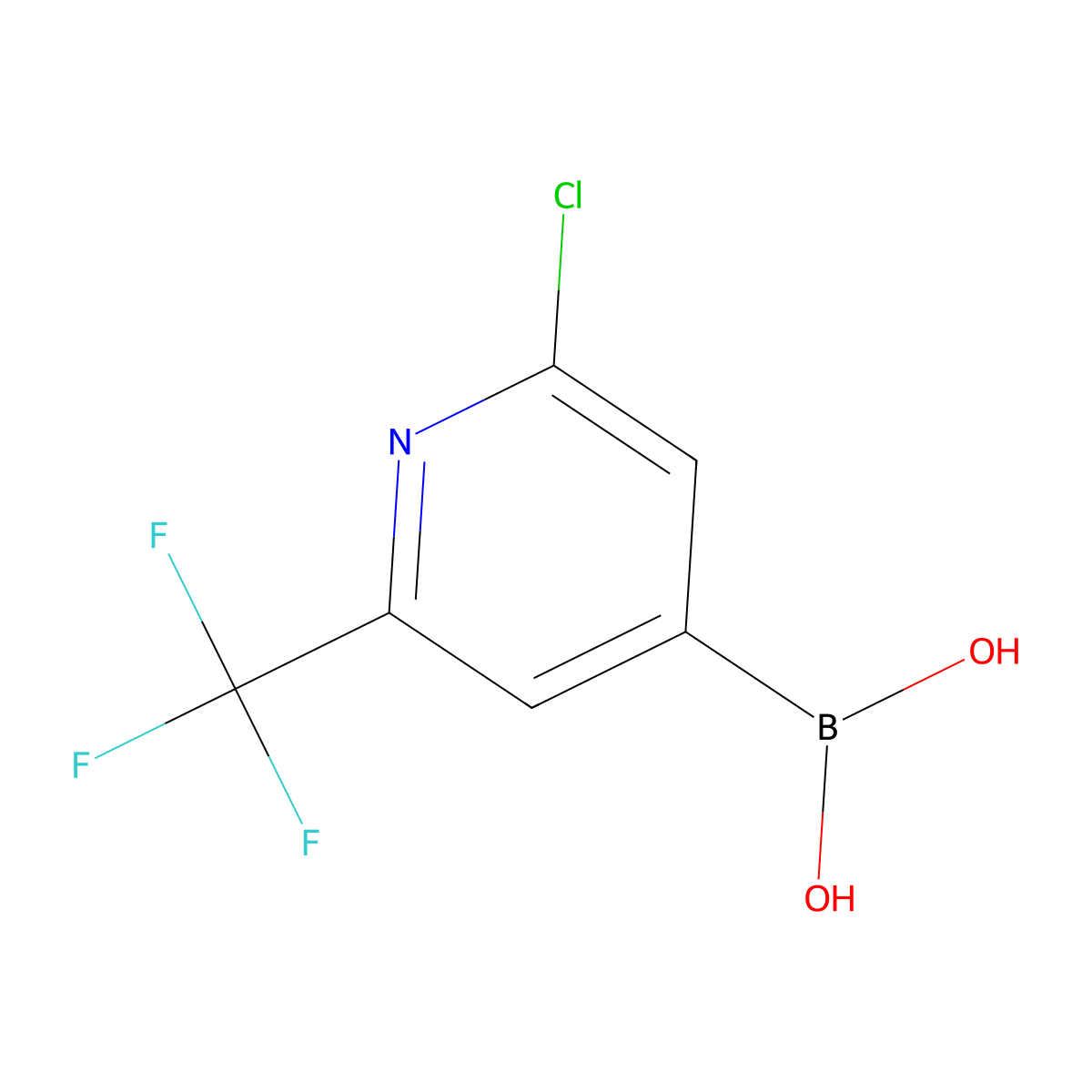 2-Chloro-6-(trifluoromethyl)pyridine-4-boronic acid molecular structure, CAS 1446486-10-7