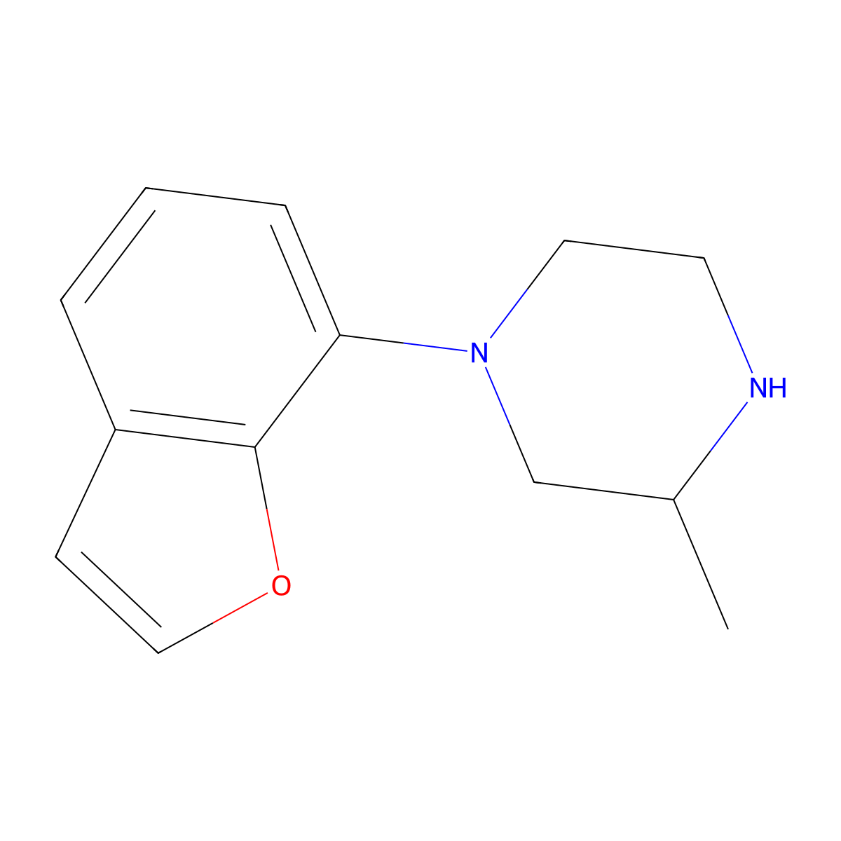 1-Benzofuran-7-yl-3-methyl-piperazine molecular structure, CAS 1446488-00-1