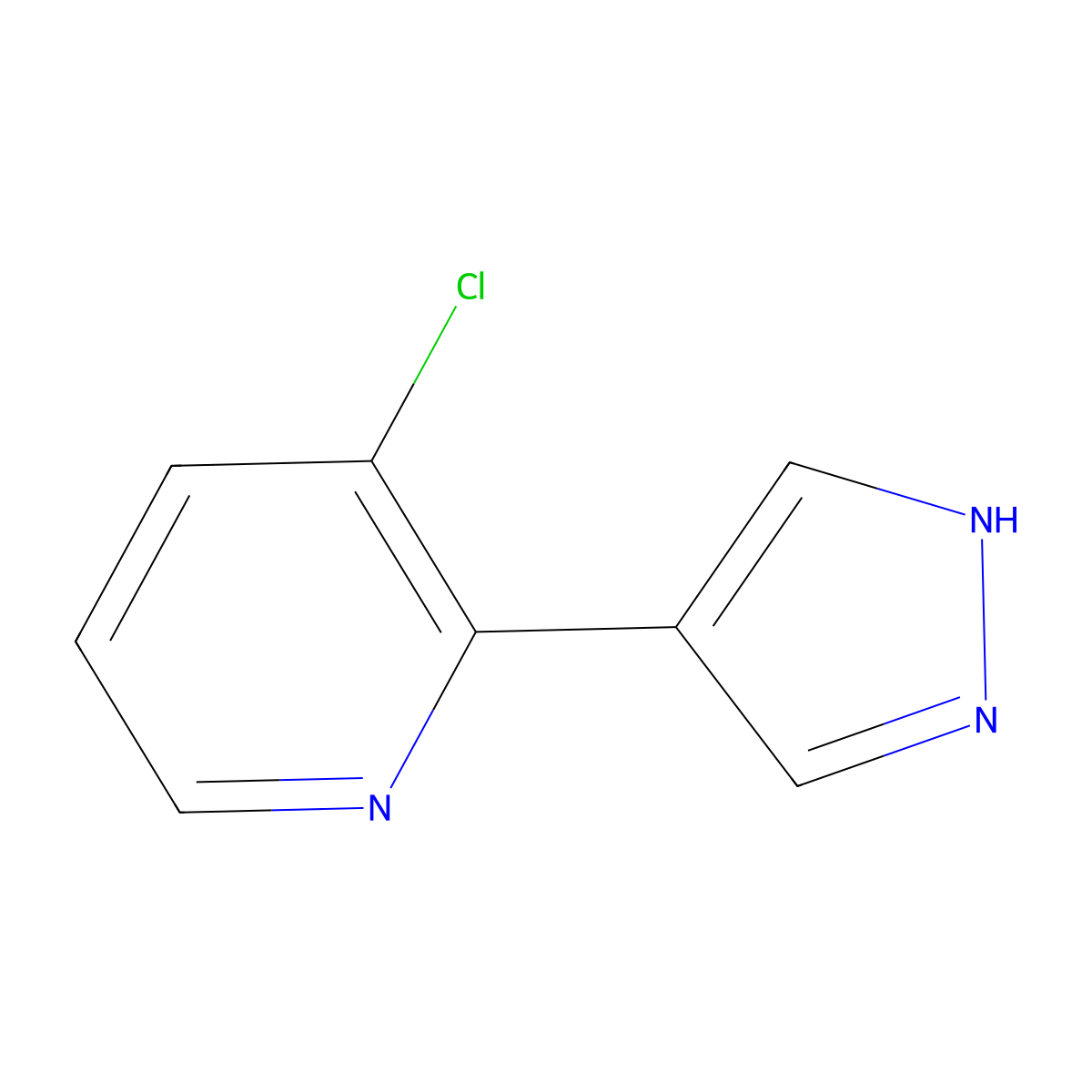3-Chloro-2-(1H-pyrazol-4-yl)-pyridine molecular structure, CAS 1446488-22-7