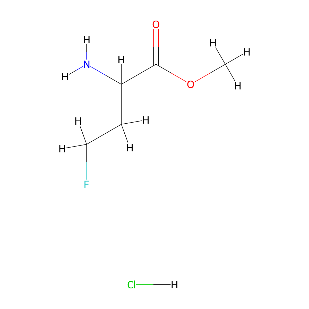Methyl2-amino-4-fluorobutanoatehydrochloride molecular structure, CAS 1446499-73-5