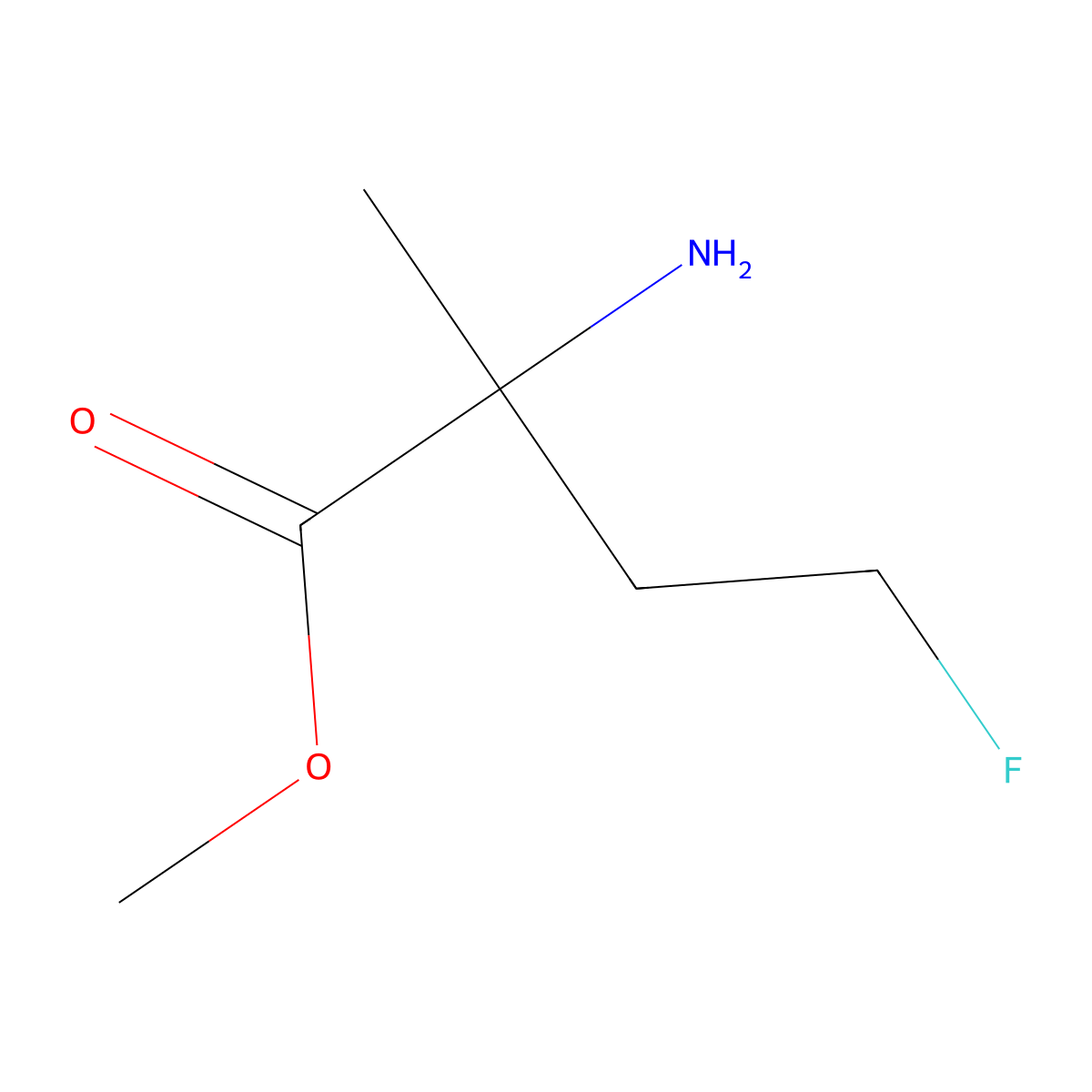 Methyl 2-amino-4-fluoro-2-methylbutanoate molecular structure, CAS 1446499-77-9
