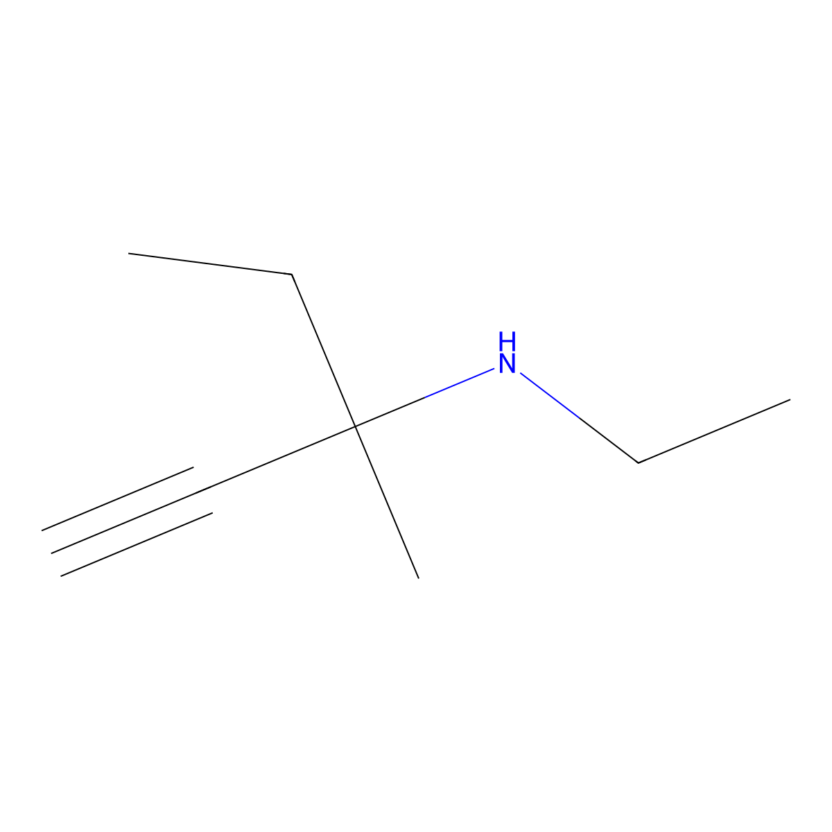 Ethyl(3-methylpent-1-yn-3-yl)amine molecular structure, CAS 14465-45-3