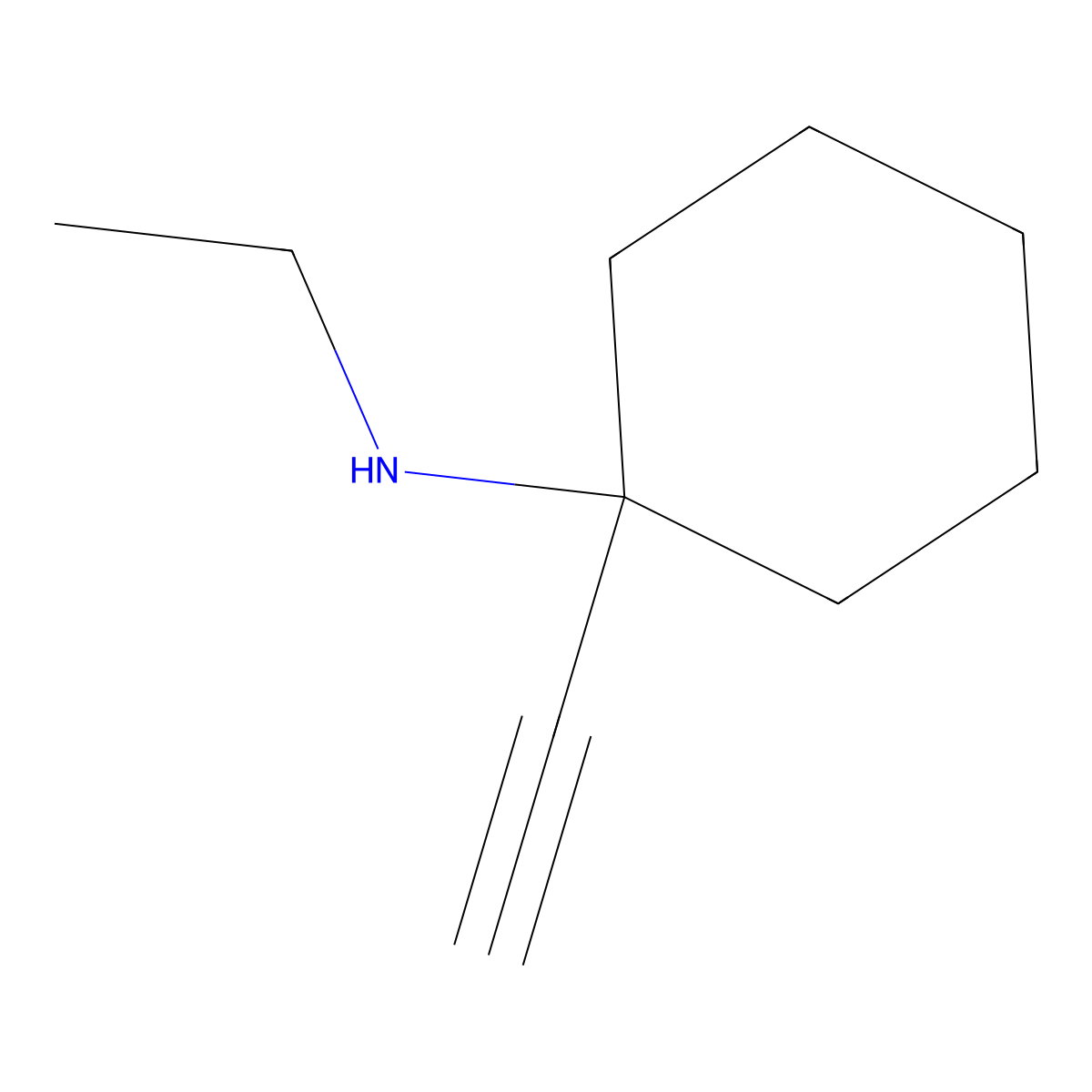N-ethyl-1-ethynylcyclohexan-1-amine molecular structure, CAS 14465-49-7