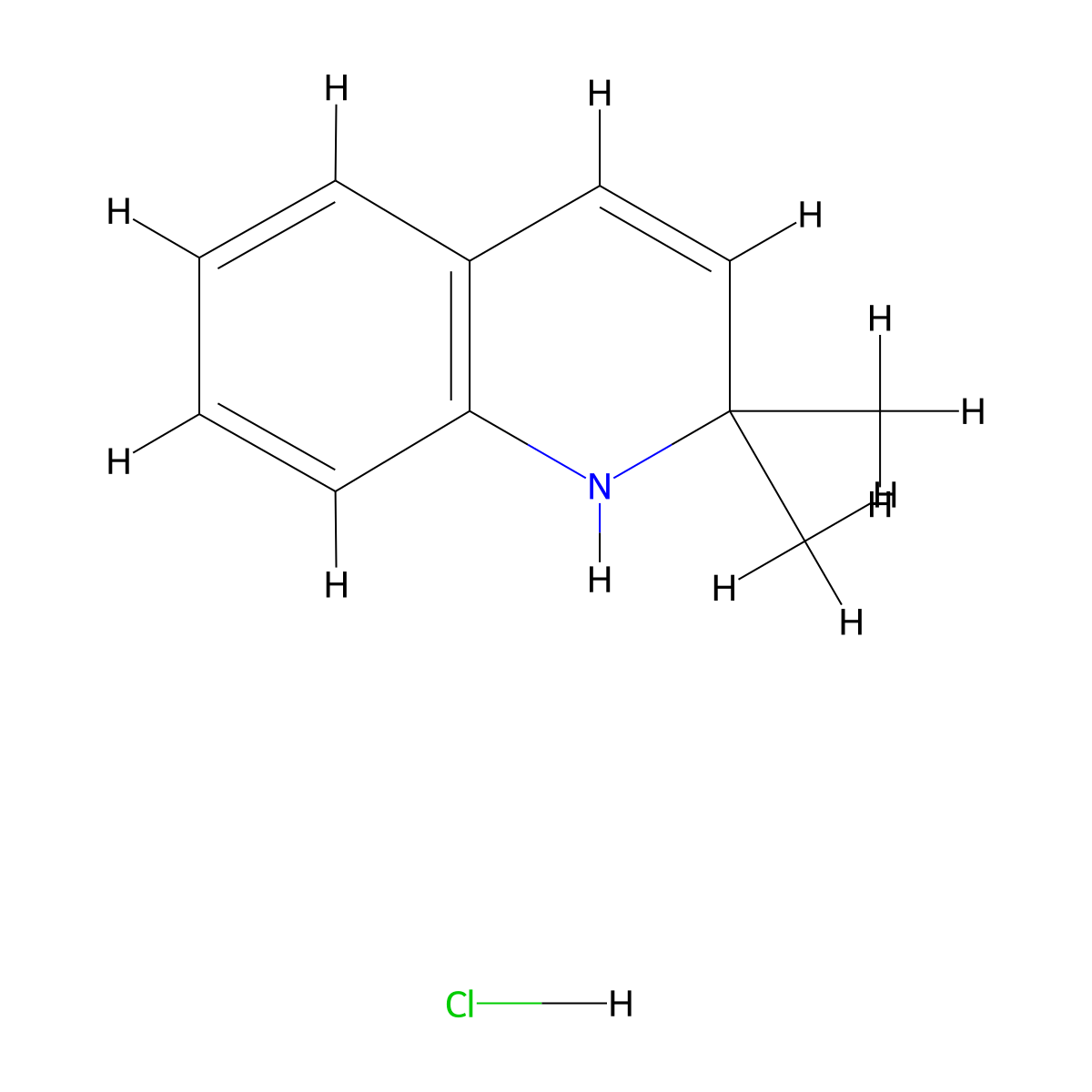 2,2-Dimethyl-1,2-dihydroquinoline hydrochloride molecular structure, CAS 14465-62-4