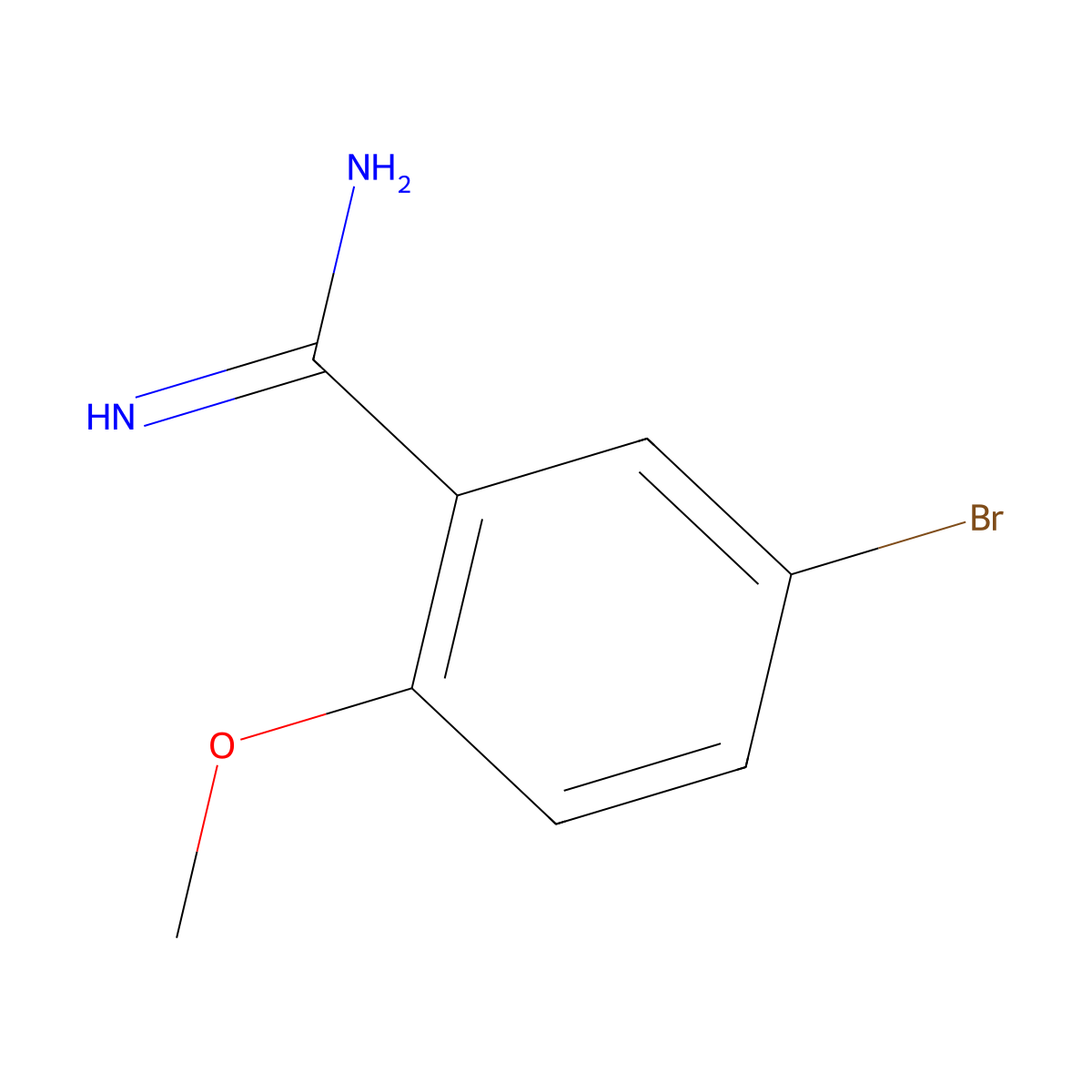 5-Bromo-2-methoxy-benzamidine molecular structure, CAS 144650-00-0