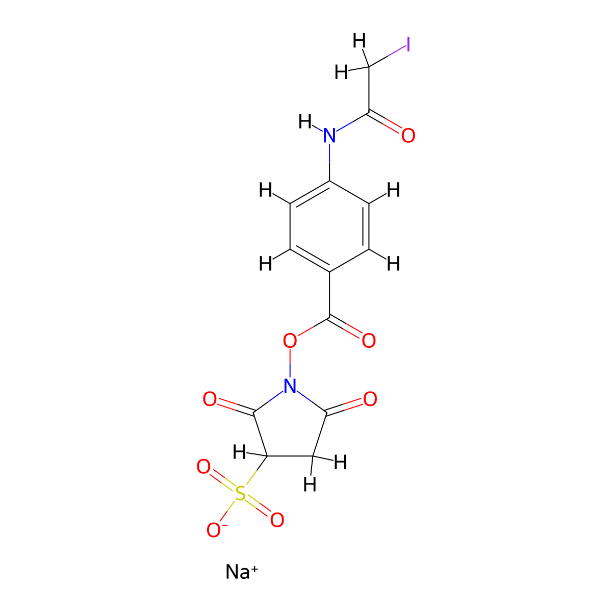 Sulfo-N-succinimidyl (N-Iodoacetyl)aminobenzoate molecular structure, CAS 144650-93-1