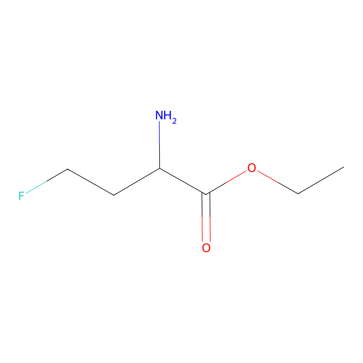 Ethyl 2-amino-4-fluorobutanoate molecular structure, CAS 1446500-38-4
