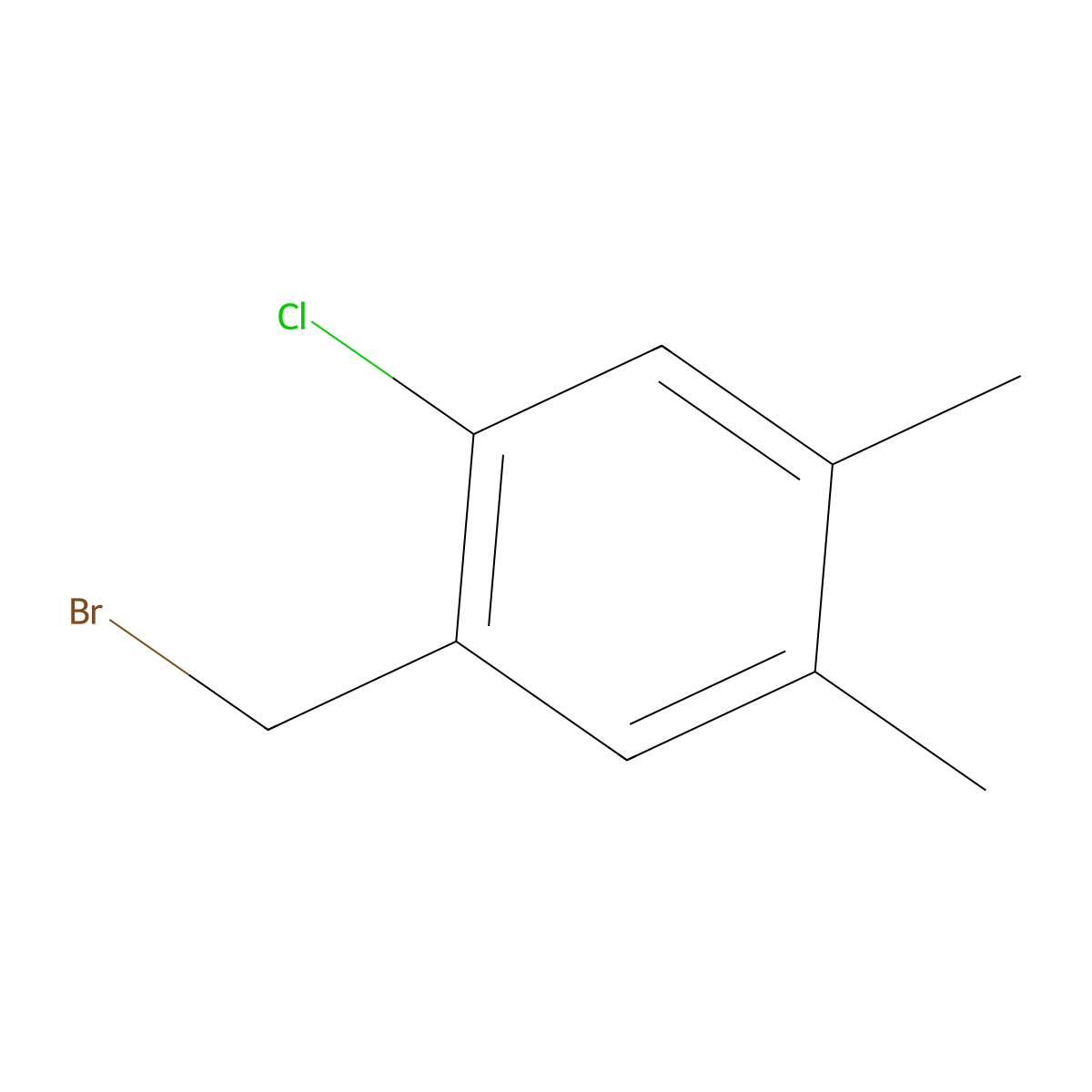 1-(Bromomethyl)-2-chloro-4,5-dimethylbenzene molecular structure, CAS 1446500-87-3