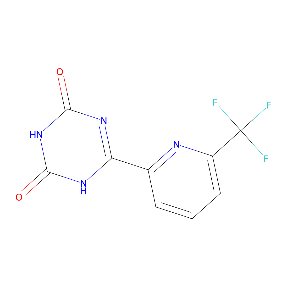 6-(6-(Trifluoromethyl)pyridin-2-yl)-1,3,5-triazine-2,4(1H,3H)-dione molecular structure, CAS 1446507-38-5