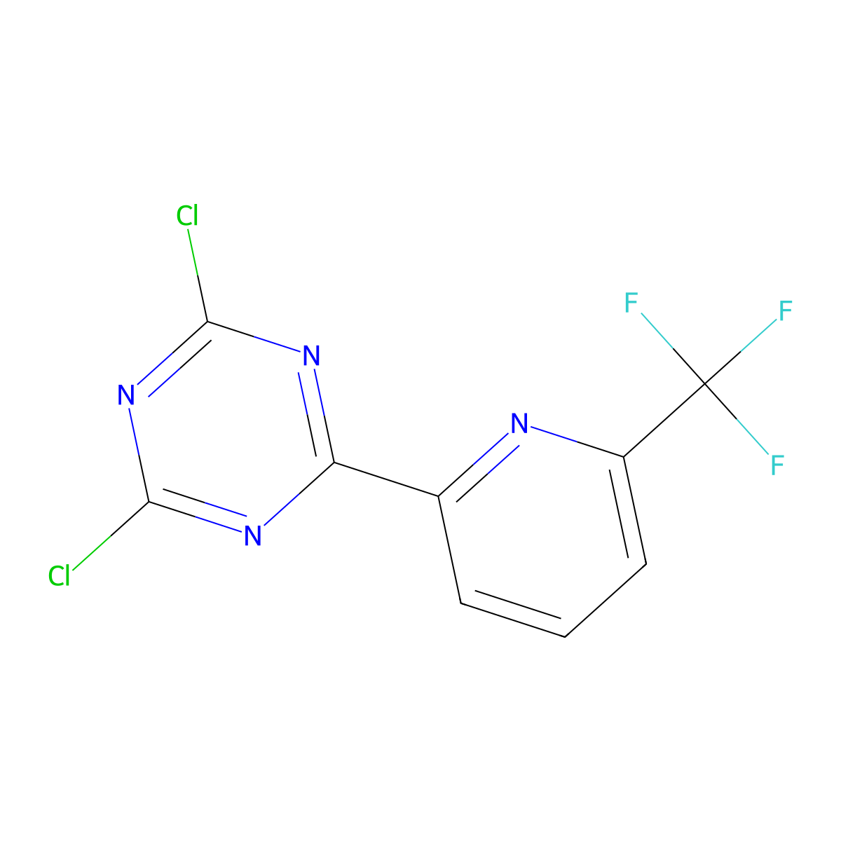 2,4-Dichloro-6-[6-(trifluoromethyl)-2-pyridinyl]-1,3,5-triazine molecular structure, CAS 1446507-40-9