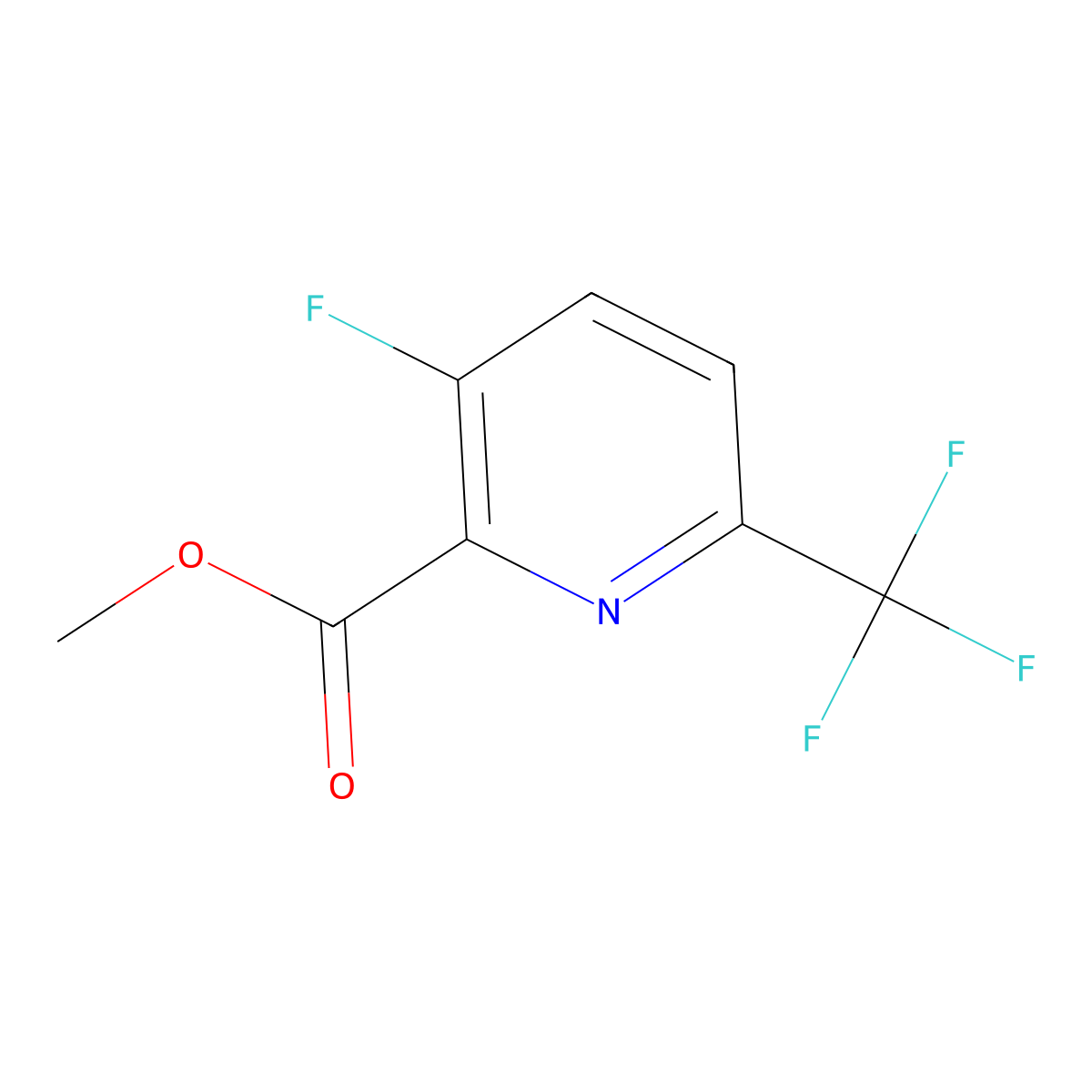 Methyl 3-fluoro-6-(trifluoromethyl)picolinate molecular structure, CAS 1446509-52-9