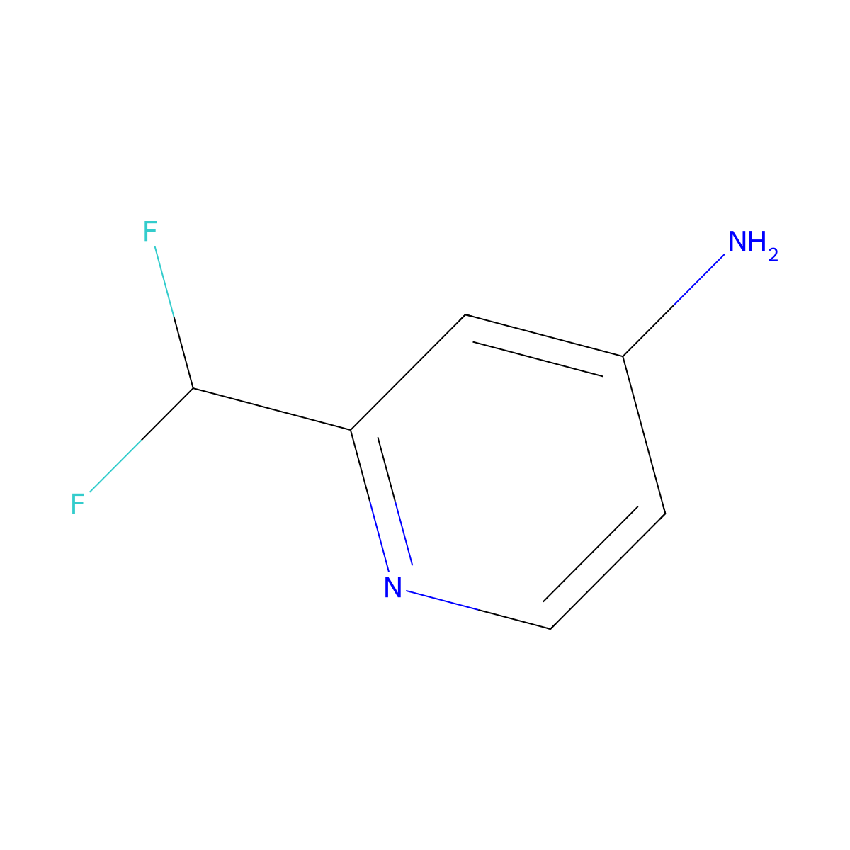 2-(Difluoromethyl)-4-pyridinamine molecular structure, CAS 1446509-58-5