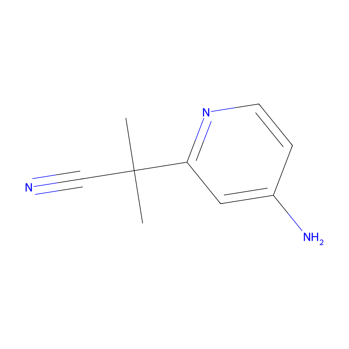 2-(4-Aminopyridin-2-yl)-2-methylpropanenitrile molecular structure, CAS 1446509-65-4