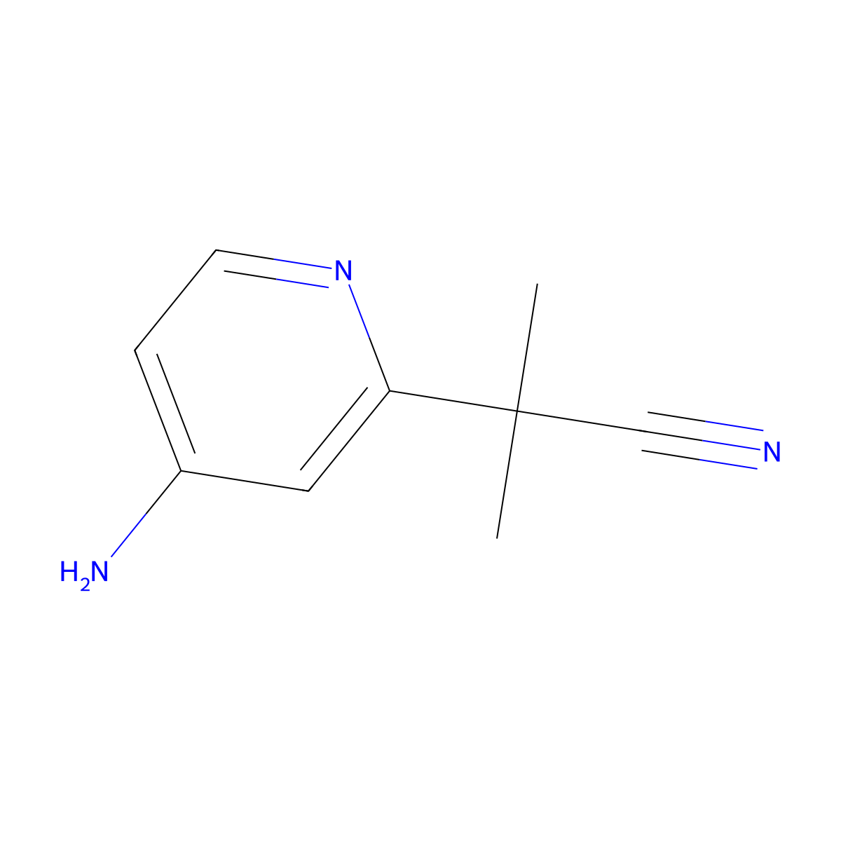 2-(4-Aminopyridin-2-yl)-2-methylpropanenitrile molecular structure, CAS 1446509-65-4