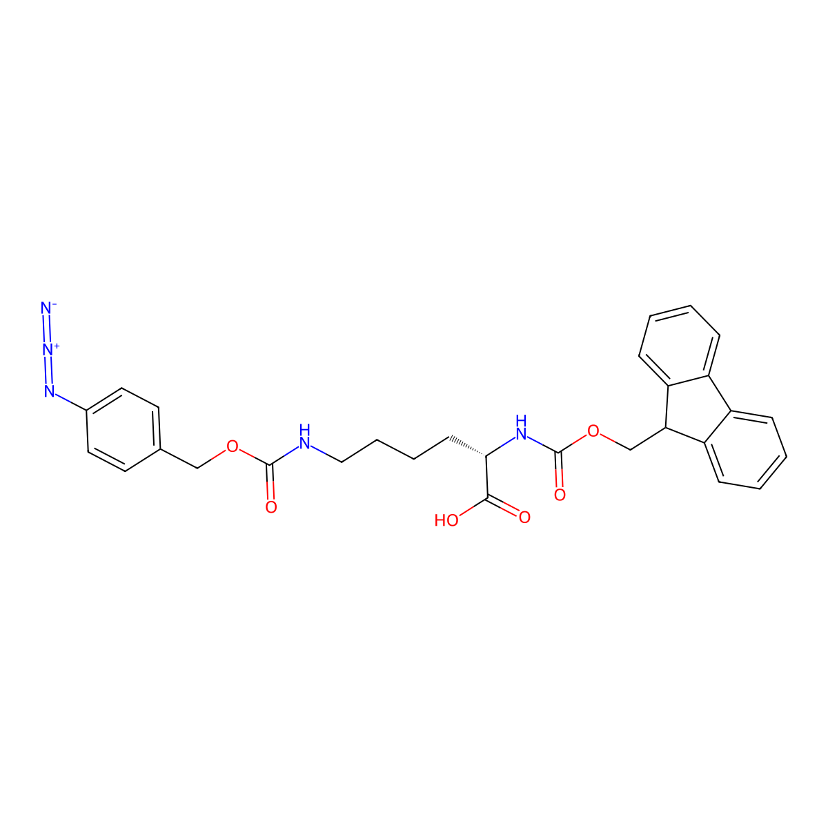 Fmoc-L-Lys(4-N3-Z)-OH molecular structure, CAS 1446511-14-3