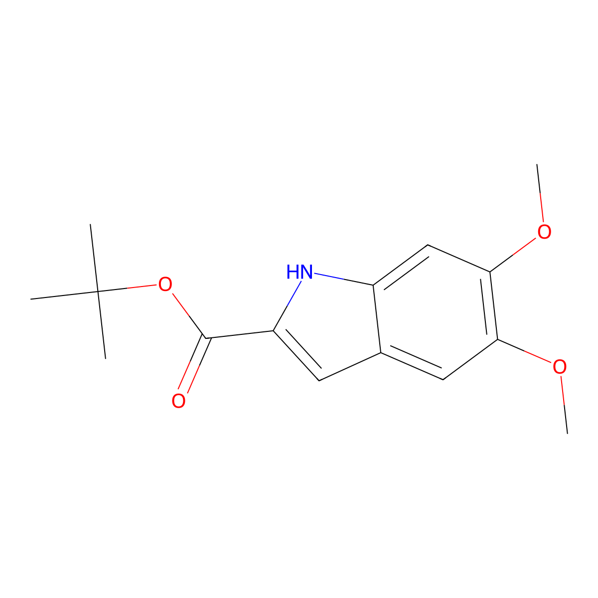 tert-Butyl 5,6-dimethoxy-1H-indole-2-carboxylate molecular structure, CAS 1446512-80-6