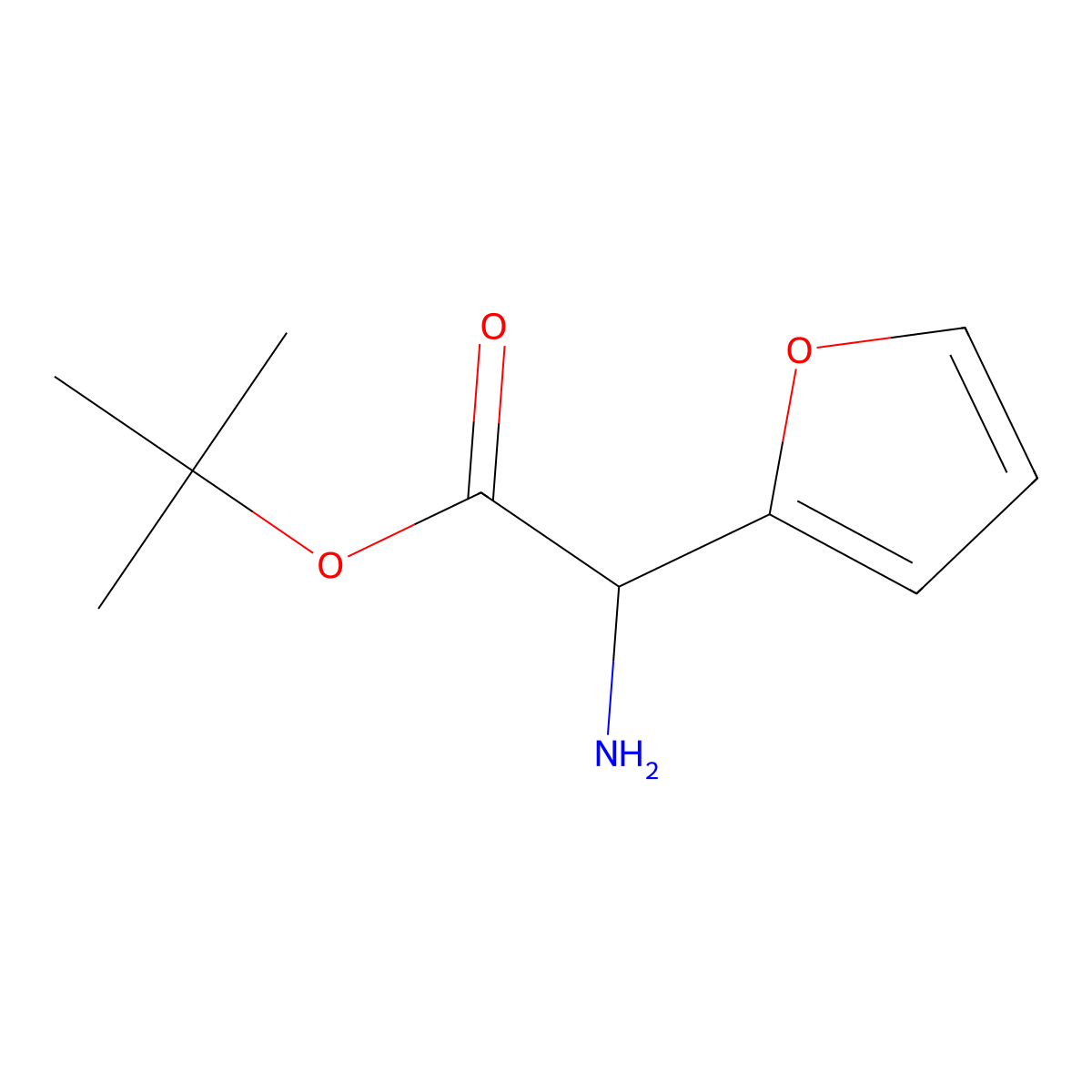 Tert-butyl 2-amino-2-(furan-2-yl)acetate molecular structure, CAS 1446513-41-2