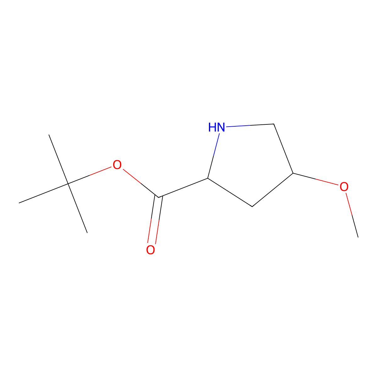 Tert-butyl 4-methoxypyrrolidine-2-carboxylate molecular structure, CAS 1446513-49-0