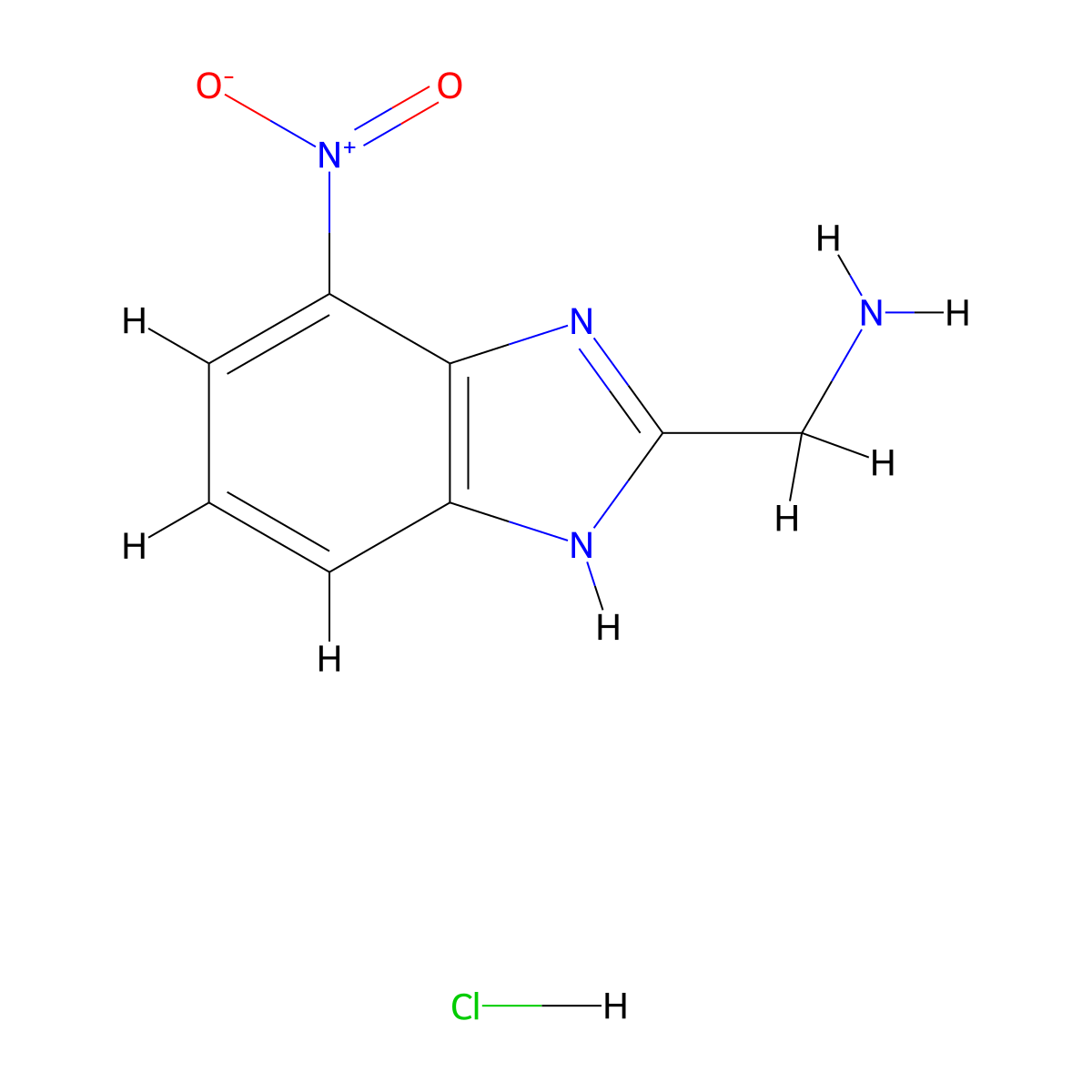 1-(7-nitro-1H-1,3-benzodiazol-2-yl)methanamine hydrochloride molecular structure, CAS 1446513-82-1