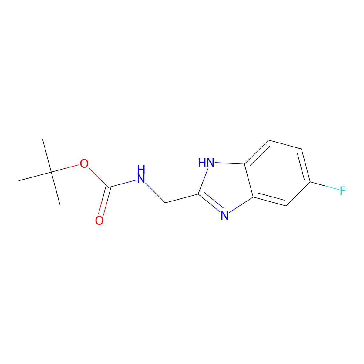 tert-Butyl ((5-fluoro-1H-benzo[d]imidazol-2-yl)methyl)carbamate molecular structure, CAS 1446513-90-1