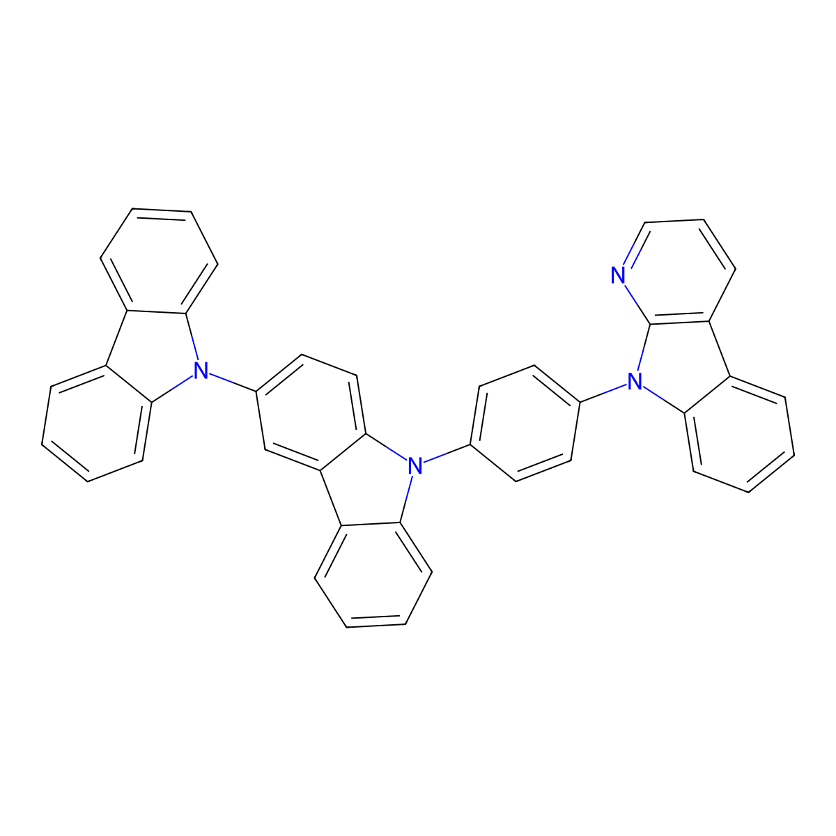 9-(4-(9H-Pyrido[2,3-b]indol-9-yl)phenyl)-9H-3,9'-bicarbazole molecular structure, CAS 1446517-60-7