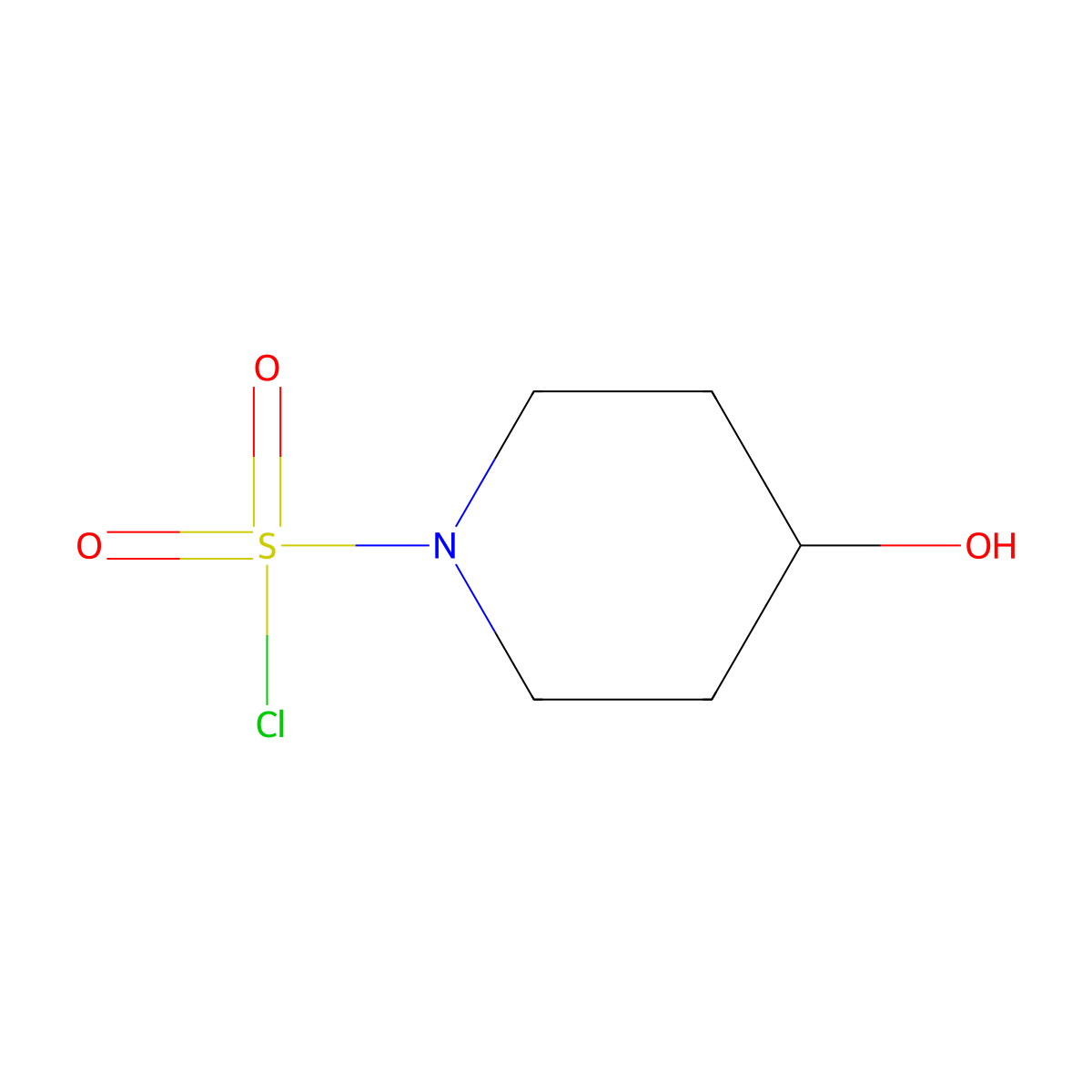 4-Hydroxypiperidine-1-sulfonyl chloride molecular structure, CAS 1446526-77-7
