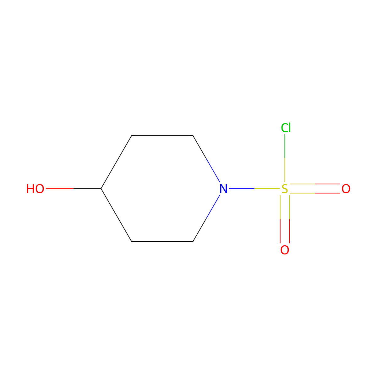 4-Hydroxypiperidine-1-sulfonyl chloride molecular structure, CAS 1446526-77-7