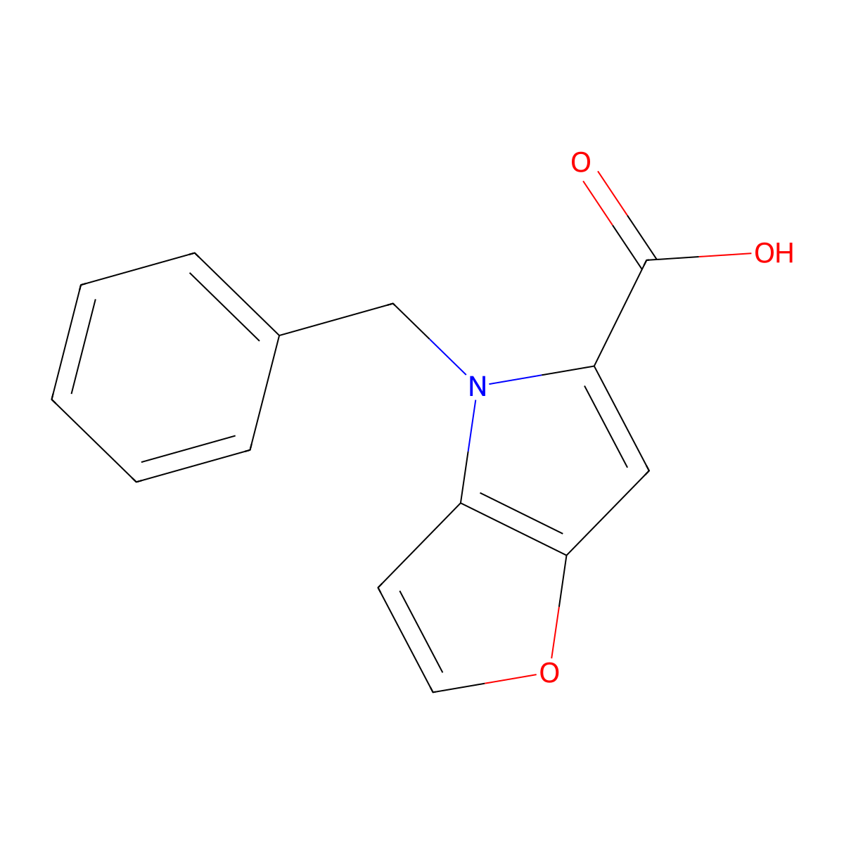 4-benzyl-4H-furo[3,2-b]pyrrole-5-carboxylic acid molecular structure, CAS 144658-72-0