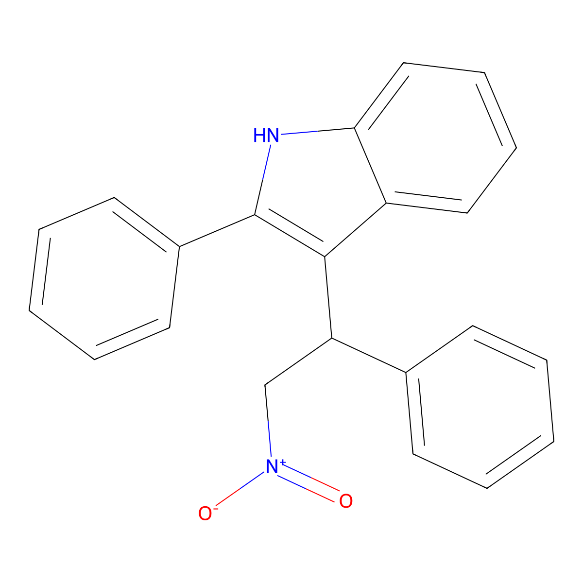 3-[(1R)-2-nitro-1-phenylethyl]-2-phenyl-1H-indole molecular structure, CAS 1446648-15-2