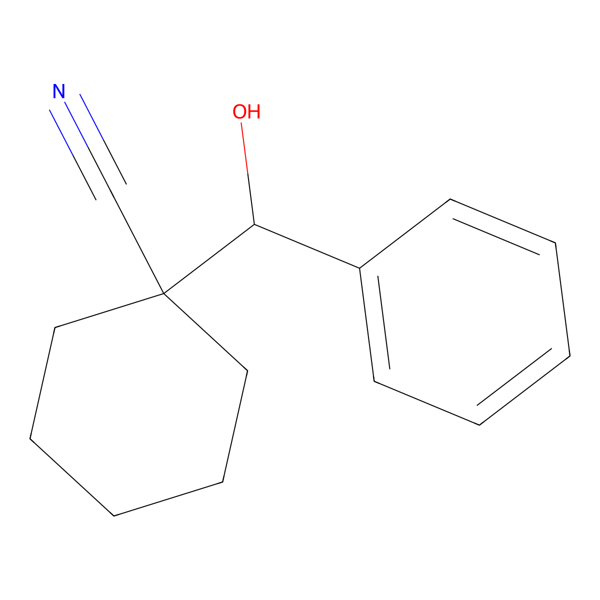 1-(Hydroxyphenylmethyl)cyclohexanecarbonitrile molecular structure, CAS 1446698-59-4