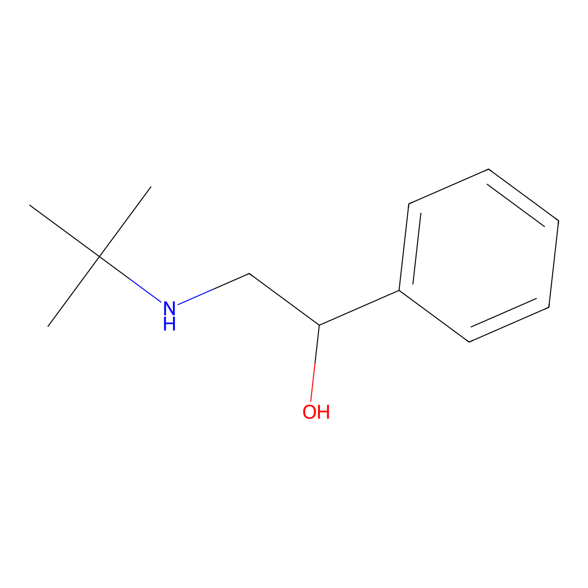 (S)-(+)-2-tert-Butylamino-1-phenylethanol molecular structure, CAS 14467-32-4