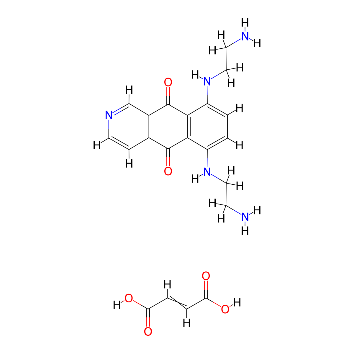6,9-Bis((2-aminoethyl)amino)benzo[g]isoquinoline-5,10-dione maleate molecular structure, CAS 144675-97-8