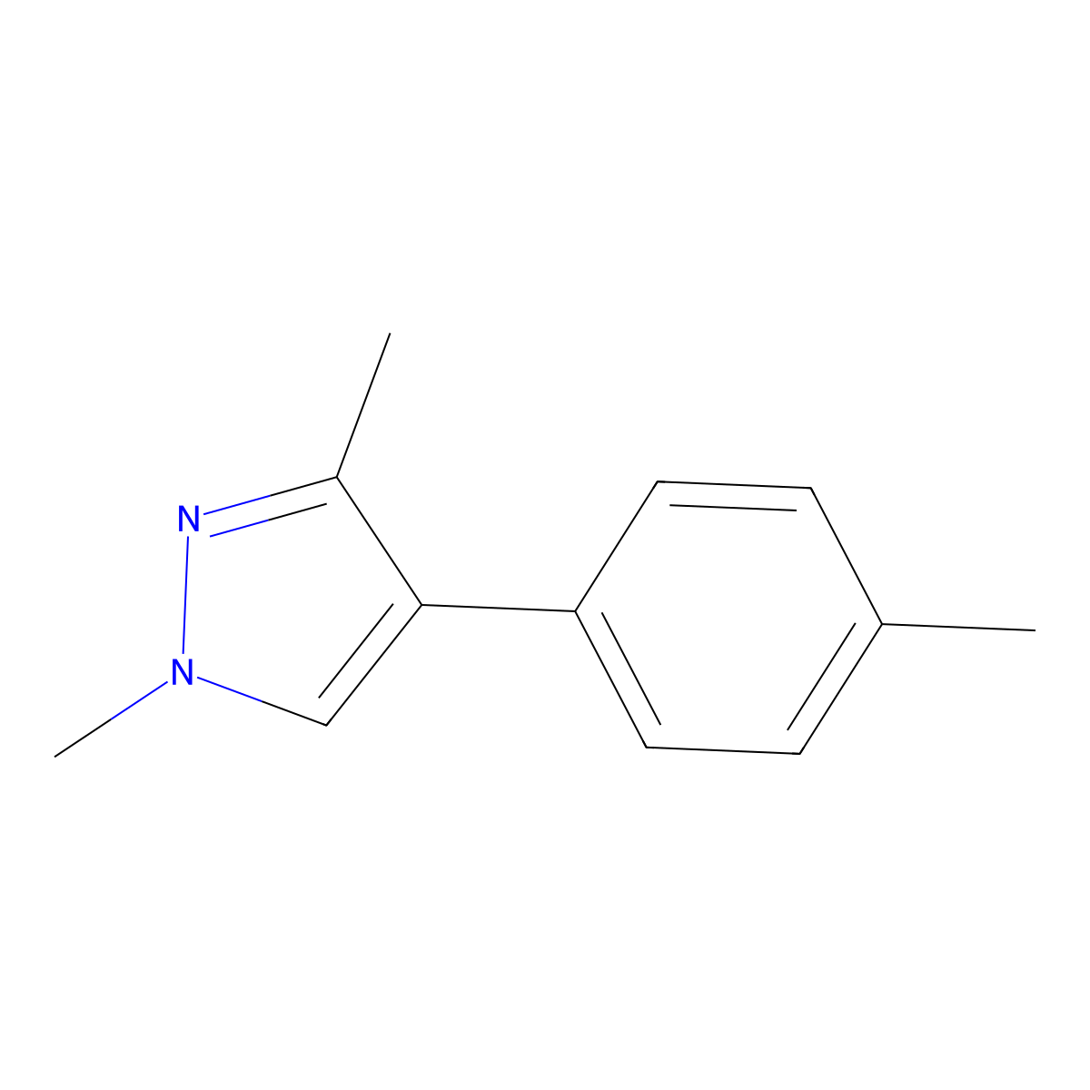 1,3-Dimethyl-4-(4-methylphenyl)-1H-pyrazole molecular structure, CAS 1446772-30-0