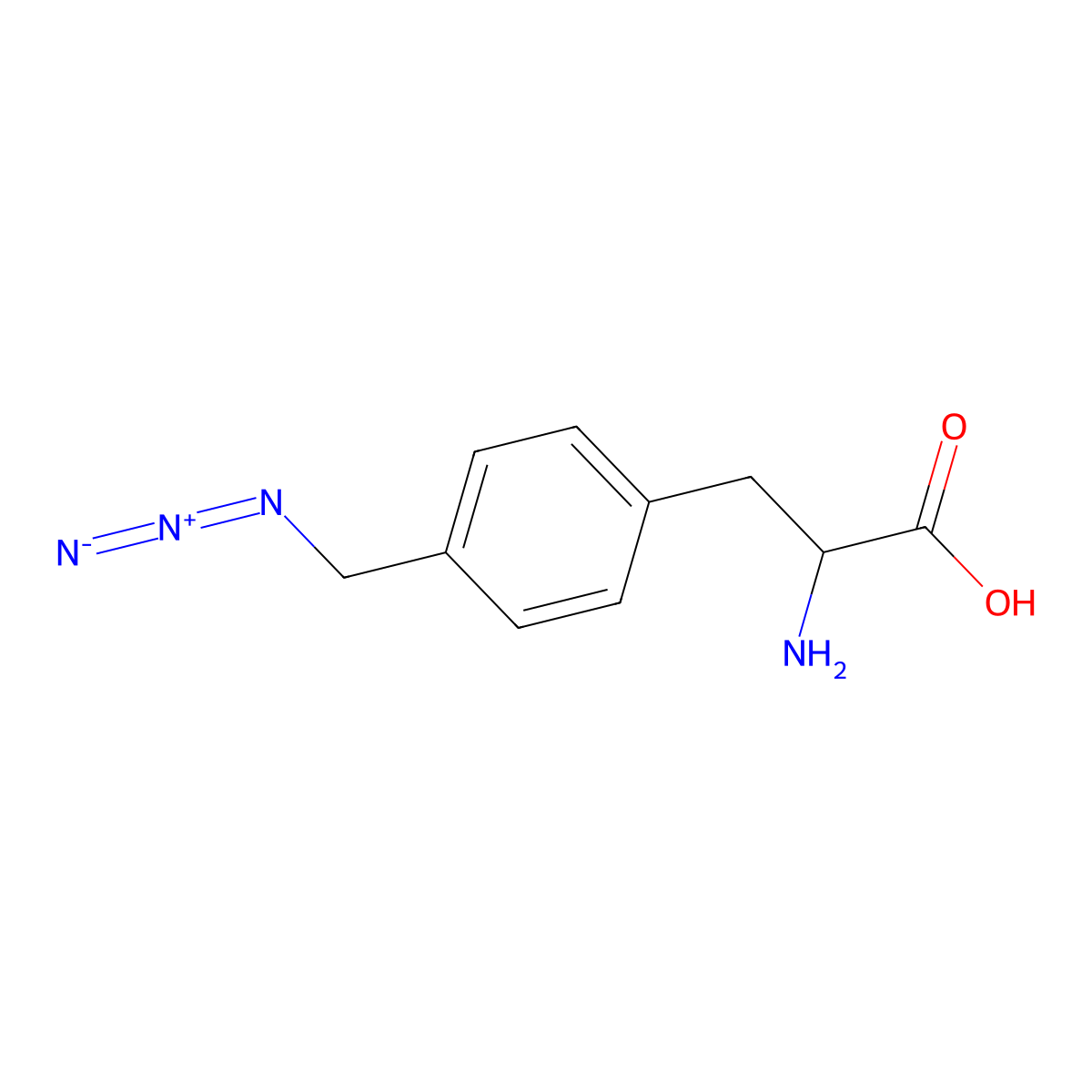 p-azidomethyl-L-phenylalanine molecular structure, CAS 1446772-80-0