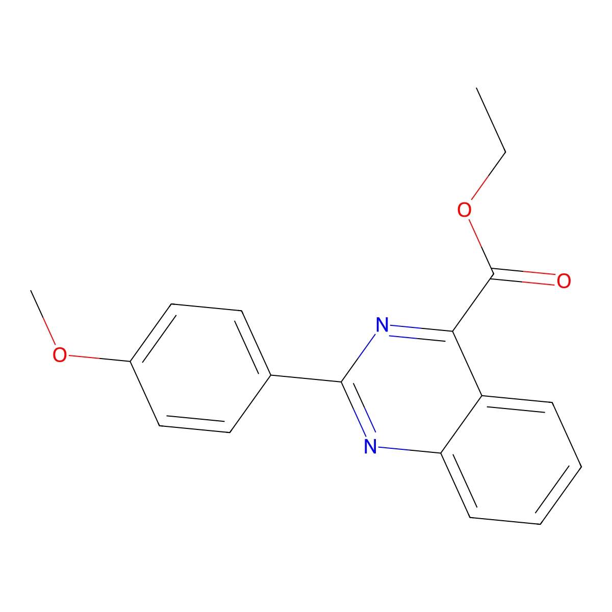 Ethyl 2-(4-methoxyphenyl)quinazoline-4-carboxylate molecular structure, CAS 1446786-17-9