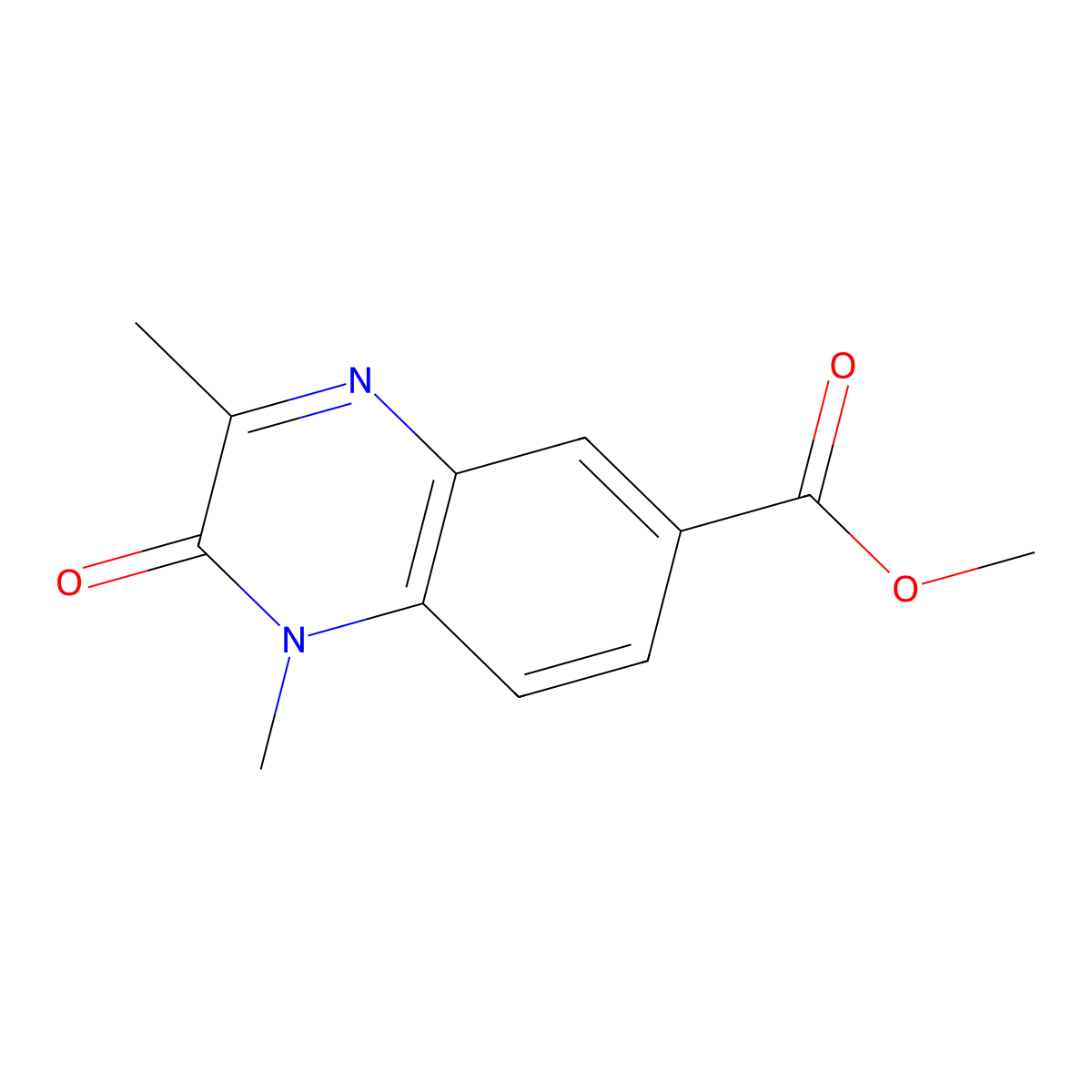 Methyl 1,3-dimethyl-2-oxo-1,2,-dihydroquinoxaline-6-carboxylate molecular structure, CAS 1446786-32-8