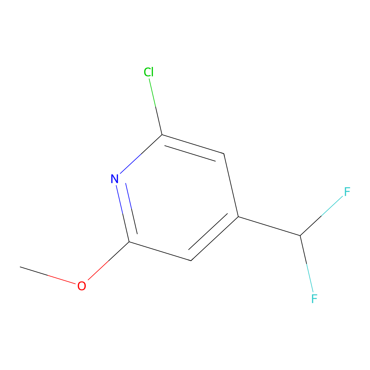 2-Chloro-4-(difluoromethyl)-6-methoxypyridine molecular structure, CAS 1446786-33-9